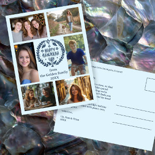 Carte Postale HEUREUX HANOUKKA CUSTOM-Drawn 6 PHOTO Holiday