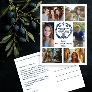 Carte Postale HEUREUX HANOUKKA CUSTOM-Drawn 6 PHOTO Holiday