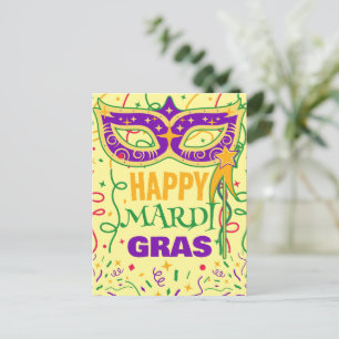 Carte Postale heureux mardi gras