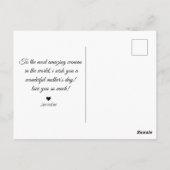 Carte Postale heureux mère jour aquarelle bleu floral chic (Dos)