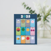 Carte Postale Heureux Nature Kawaii 2025 Calendrier (Debout devant)