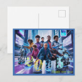 Carte Postale heureux nouvel an 2025 typographie cadeau (Devant / Derrière)