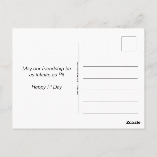 Carte Postale HEUREUX PI DAY Aspire Inspire (Dos)