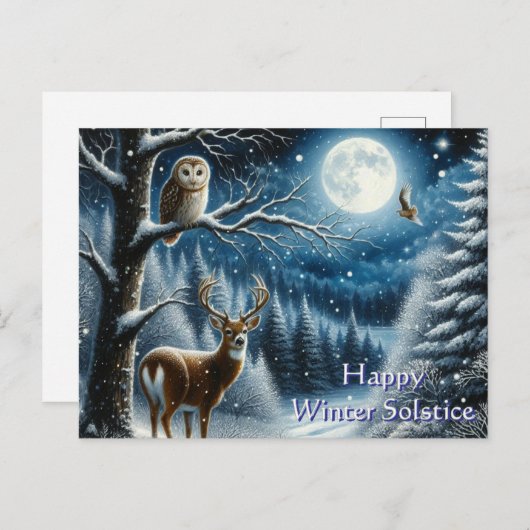 Carte Postale Heureux salutation solstice hiver (Devant / Derrière)