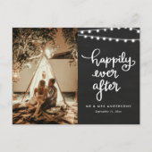 Carte Postale Heureux toujours après | Chalkboard Mariage photo (Devant)