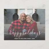 Carte Postale heureux vacances calligraphie blanche vacances pho (Devant)