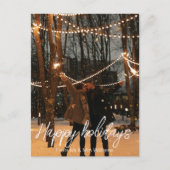 Carte Postale heureux vacances écriture blanche m&mrs photo (Devant)