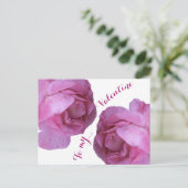 Carte Postale Heureux Valentine amour jolie roses rose rose boho (Debout devant)