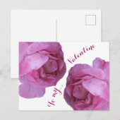 Carte Postale Heureux Valentine amour jolie roses rose rose boho (Devant / Derrière)