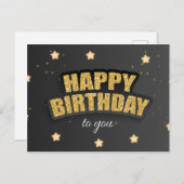 Carte Postale Heureux voeux d'anniversaire (Devant / Derrière)