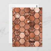 Carte Postale Hexaglam or rose (Devant / Derrière)