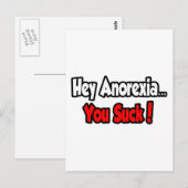 Carte Postale Hey Anorexia...Vous Chutez ! (Devant / Derrière)