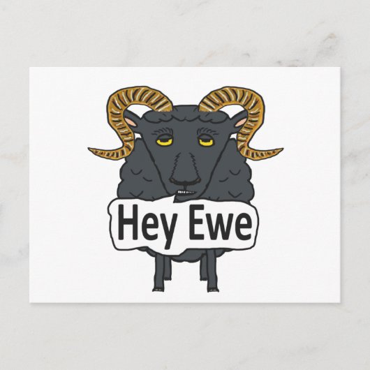 Carte Postale Hey Ewe Funny Sheep Pun (Devant)