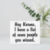 Carte Postale Hey Karma... (Debout devant)