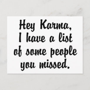 Carte Postale Hey Karma...