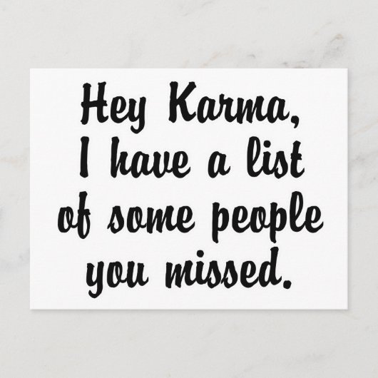 Carte Postale Hey Karma... (Devant)