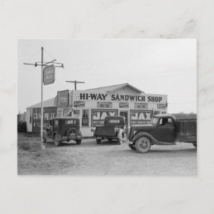 Carte Postale Hi-Way Sandwich Shop, 1939