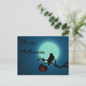 Carte Postale Hialloween Night Citrouille Owl (Debout devant)