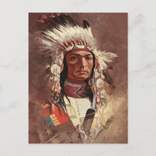 Carte Postale Hiawatha Portrait en chef des Indiens d'Amérique (Devant)