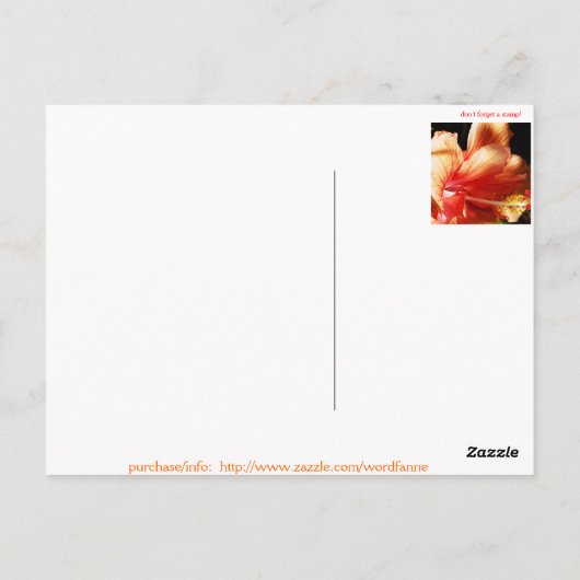 CARTE POSTALE HIBISCUS (Dos)