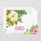 Carte Postale Hibiscus Aloha Tropical (Devant / Derrière)