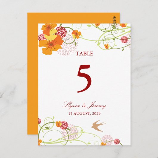 Carte Postale Hibiscus bleu Mariage floral (Devant / Derrière)