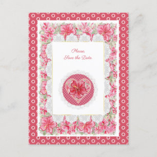 Carte postale Hibiscus & dentelle
