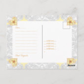 Carte Postale Hibiscus & dentelle JAUNE (Dos)