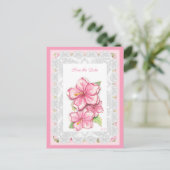 Carte Postale Hibiscus & dentelle PINK (Debout devant)