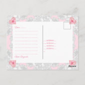 Carte Postale Hibiscus & dentelle PINK (Dos)
