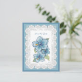 Carte Postale Hibiscus & dentelle TURQUOISE (Debout devant)
