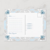 Carte Postale Hibiscus & dentelle TURQUOISE (Dos)
