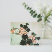 Carte Postale Hibiscus et Bruant (Debout devant)