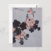 Carte Postale Hibiscus et Bruant par Katsushika Hokusai (Devant / Derrière)
