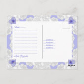 Carte Postale Hibiscus et dentelle BLEU (Dos)