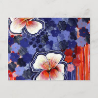 Hibiscus Floral Abstrait Hawaïen