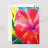 Carte Postale Hibiscus Flower Art (Devant / Derrière)