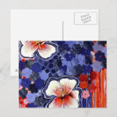 Carte Postale Hibiscus Hawaiian Abstrait Floral (Devant / Derrière)