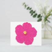 Carte Postale Hibiscus rose Fleur tropicale (Debout devant)