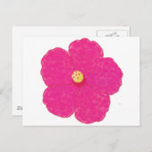 Carte Postale Hibiscus rose Fleur tropicale (Devant / Derrière)