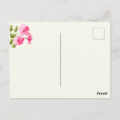 Carte Postale Hibiscus rose, Merci de confettis doré (Dos)