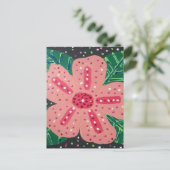 Carte Postale Hibiscus rose tropical (Debout devant)