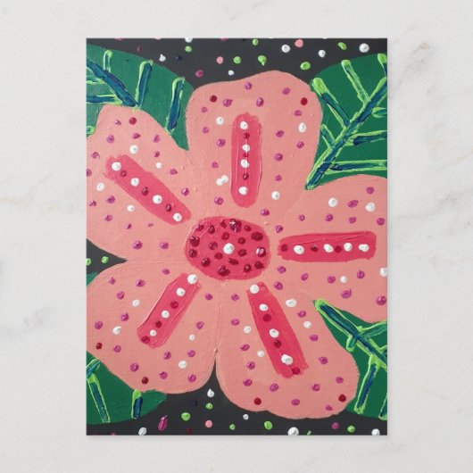Carte Postale Hibiscus rose tropical (Devant)