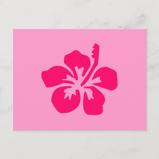 Carte Postale Hibiscus rose vif (Devant)