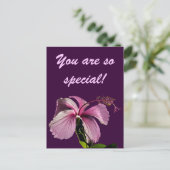 Carte Postale Hibiscus rose Vue latérale (Debout devant)