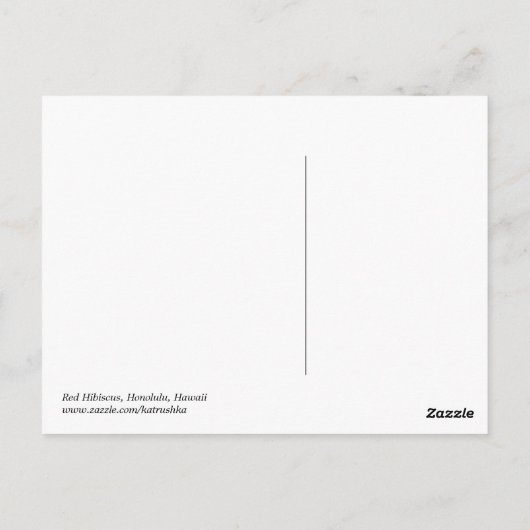 Carte Postale Hibiscus rouge (Dos)