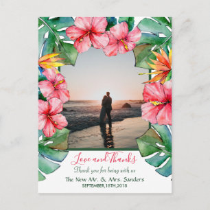 Carte Postale Hibiscus tropical Hawaï Mariage photo