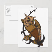 Carte Postale Hibou (Devant / Derrière)
