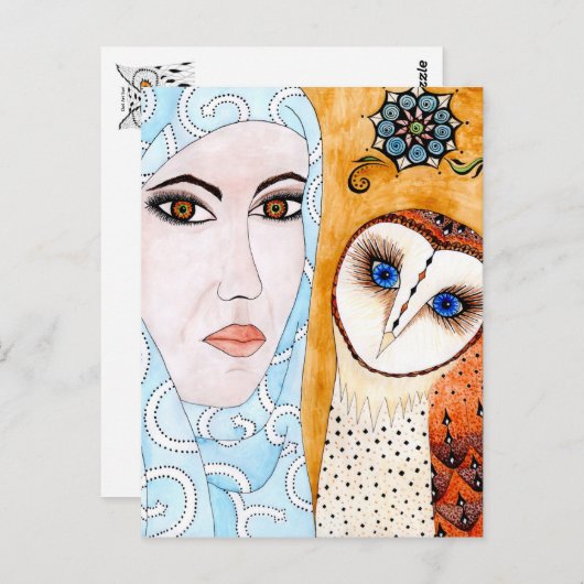 Carte Postale Hibou (Devant / Derrière)