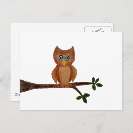 Carte Postale Hibou (Devant / Derrière)